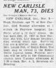 NEW CARLISLE MAN, 73, DIES