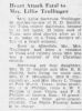 Heart Attack Fatal To Mrs. Lillie Trullinger