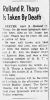 Death Notice of Roland Ray Tharp