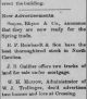 W. J. Trollinger, dec'd advertises two houses and lots at Crossing.