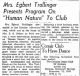 Mrs. Egbert Trollinger Presents Program on 'Human Nature' To Club